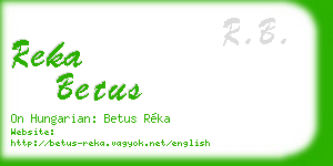 reka betus business card
